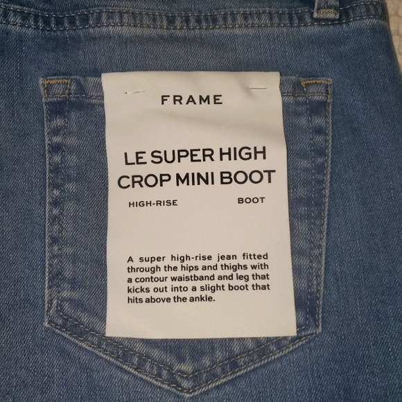 NWT Frame Le Super High Crop Mini Boot Jeans - Picture 6 of 8